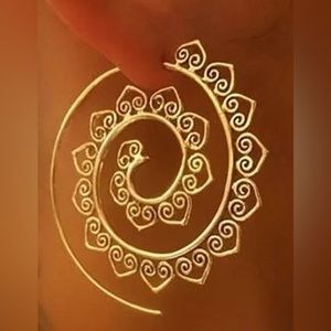 Bohemian spiral sun hoop earrings